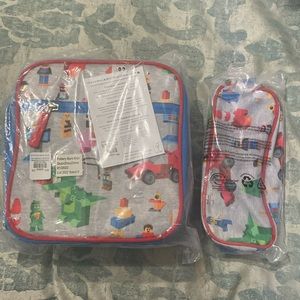 NWT pottery barn lego lunchbox and pencil bag